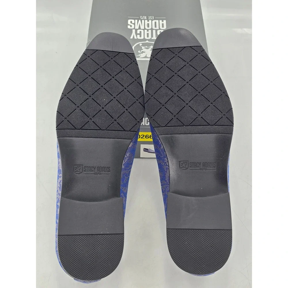 Stacy Adams Savino Loafers Mens Size 12 Blue Multi Paisley Floral Slip On - New